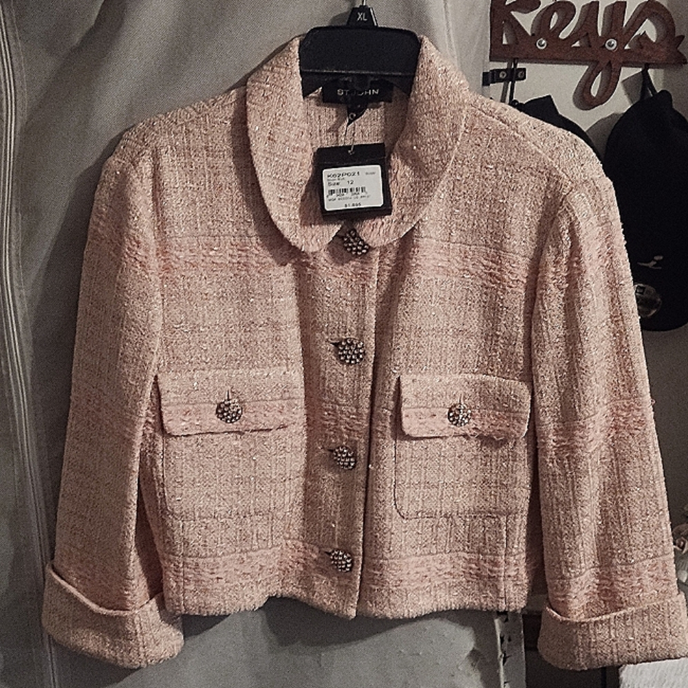 St. John knit tweed jackets Sz. 12 Color.Pink Tweed